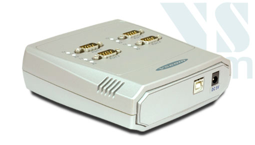 Vscom USB-4COM, an USB to 4 x RS232 serial port converter DB9 connector