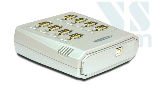 Vscom USB-8COM, an USB to 8 x RS232 serial port converter DB9 connector