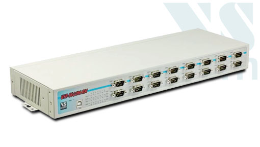 Vscom USB-16COM-RM, an USB to 16 x RS232 serial port converter DB9 connector, rackmount chassis