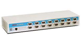 VScom NetCom 1613RM PRO, a 16 port Serial Device Server for Ethernet/TCP to RS232/422/485, for 19-inch and AC power supply